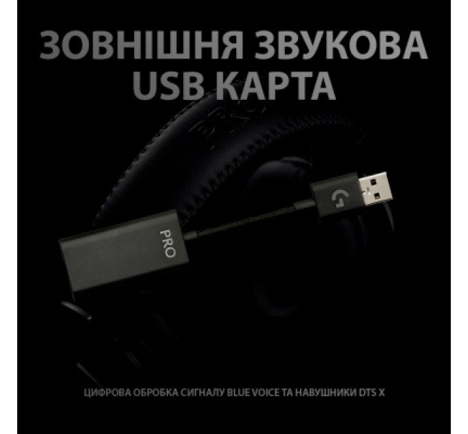 Logitech Навушники Logitech G PRO X Gaming Headset + Stand USB Black (991-000358)