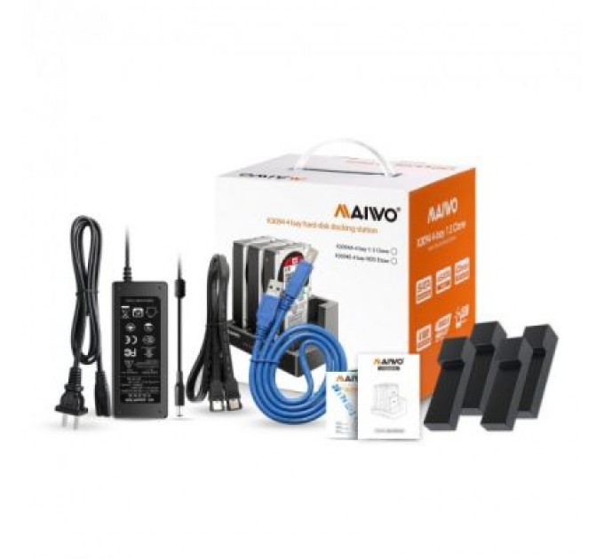 Док-станція для накопичувачів Maiwo 4*HDD 2,5"/3,5" SATA/SSD USB3.0 (K3094A)