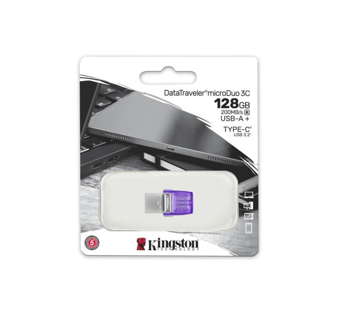 Kingston USB флеш накопичувач Kingston 128GB DataTraveler microDuo 3C USB 3.2/Type C (DTDUO3CG3/128GB)