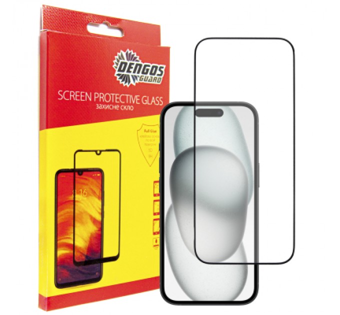 Dengos Скло захисне Dengos Full Glue iPhone 15 Pro (black) (TGFG-320)