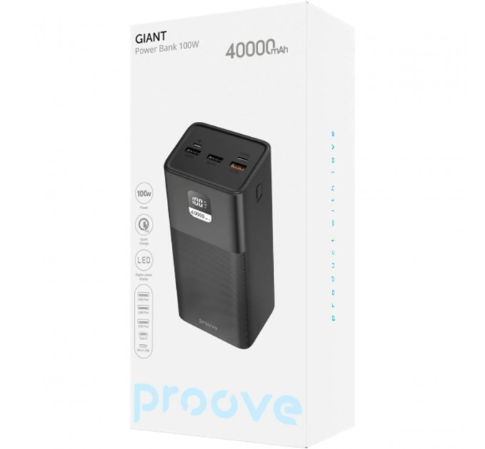 Proove Універсальна мобільна батарея Proove Giant Lite 22.5W 40000mAh Black (PBGI20312201)