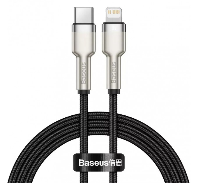 Baseus Кабель Baseus Cafule Metal USB Type-C-Lightning, 20W, 1м Black (6953156202061)