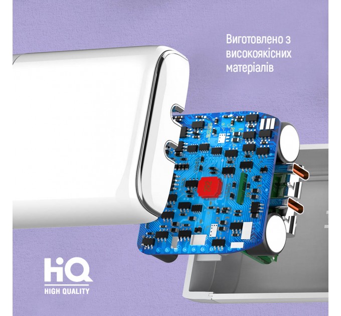 ColorWay Мережевий зарядний пристрій ColorWay Power Delivery Port PPS USB (Type-C PD + Type-C PD) (40W) White (CW-CHS048PD-WT)