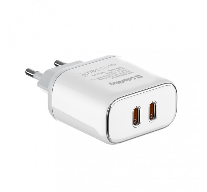 ColorWay Мережевий зарядний пристрій ColorWay Power Delivery Port PPS USB (Type-C PD + Type-C PD) (40W) White (CW-CHS048PD-WT)