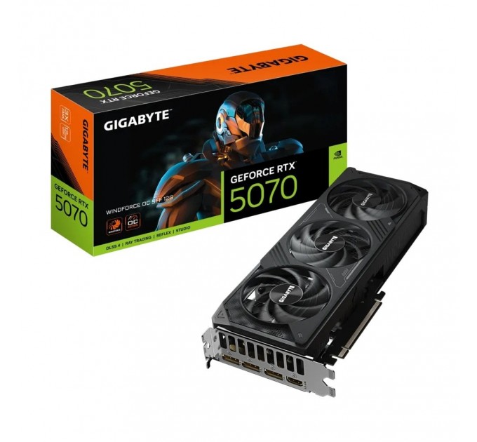 GIGABYTE Відеокарта GF RTX 5070 12GB GDDR7 Windforce OC Gigabyte (GV-N5070WF3OC-12GD)