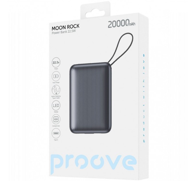 Proove Універсальна мобільна батарея Proove Moon Rock 22.5W 20000mAh Gray (PBM222012105)