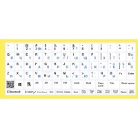 Наклейка на клавіатуру BestKey непрозора біла основа, 76, синій (BKU13WHI_BLU)