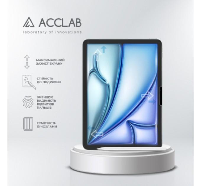 ACCLAB Скло захисне ACCLAB Full Glue Apple iPad Air 11 (2024) (1283126593703)