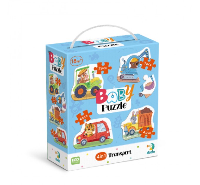 DoDo Пазл DoDo 4 в 1 Baby puzzle. Транспорт (300685)