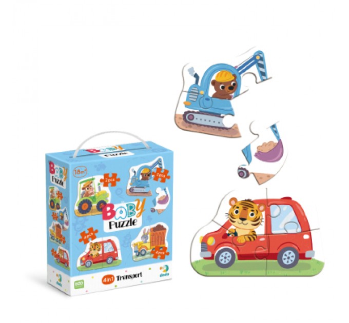 DoDo Пазл DoDo 4 в 1 Baby puzzle. Транспорт (300685)