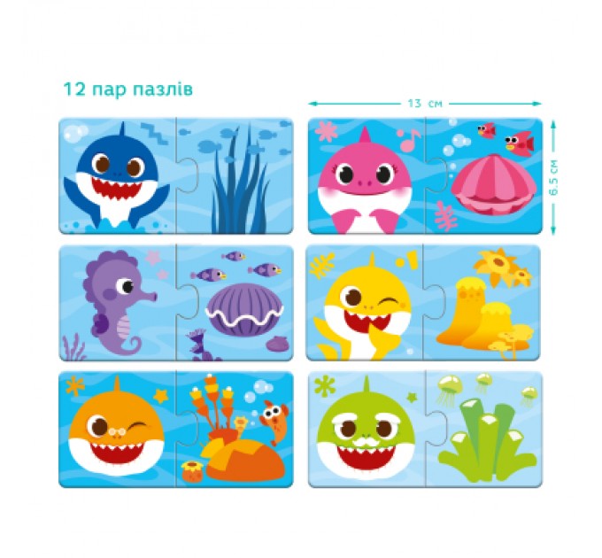DoDo Пазл DoDo Дуо Baby Shark. З'єднай кольори (200586)