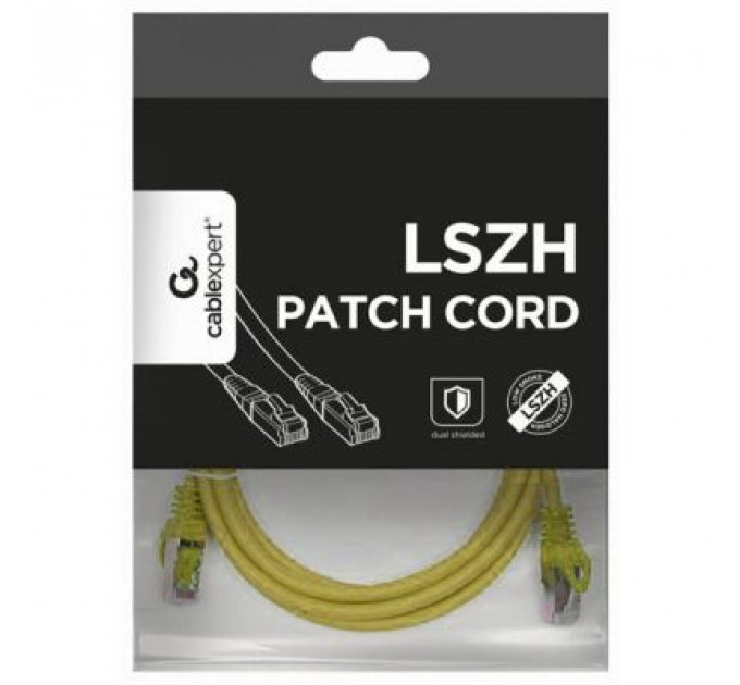 Патч-корд 0.25м S/FTP Cat 6A CU LSZH yellow Cablexpert (PP6A-LSZHCU-Y-0.25M)