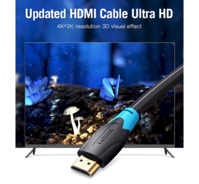Vention Кабель мультимедійний HDMI to HDMI 5.0m V2.0 4K 60Hz PVC Vention (AACBJ)