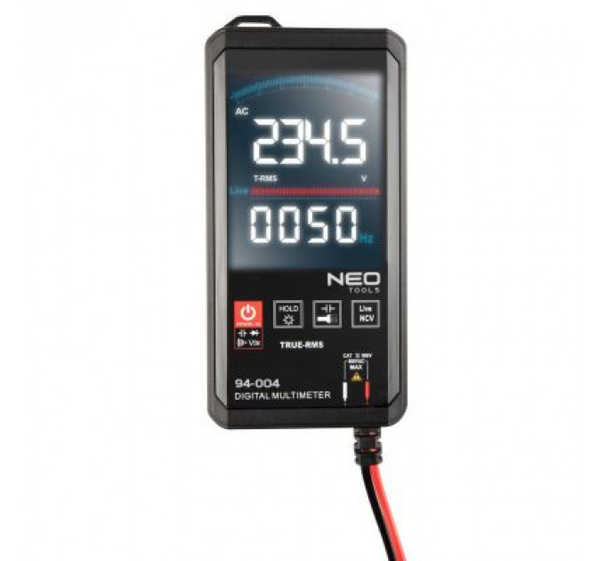 Цифровий мультиметр Neo Tools 0-600V, рідкокристалічний дисплей з підсвіткою, сенсорный (94-004)