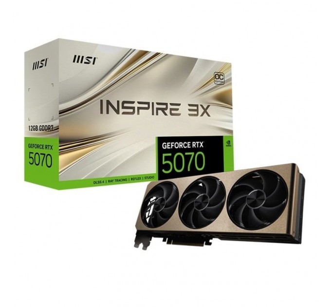 MSI Відеокарта GF RTX 5070 12GB GDDR7 Inspire 3X OC MSI (GeForce RTX 5070 12G INSPIRE 3X OC)