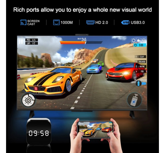 H96 HD медіаплеєр H96 Max H728 4/32 GB