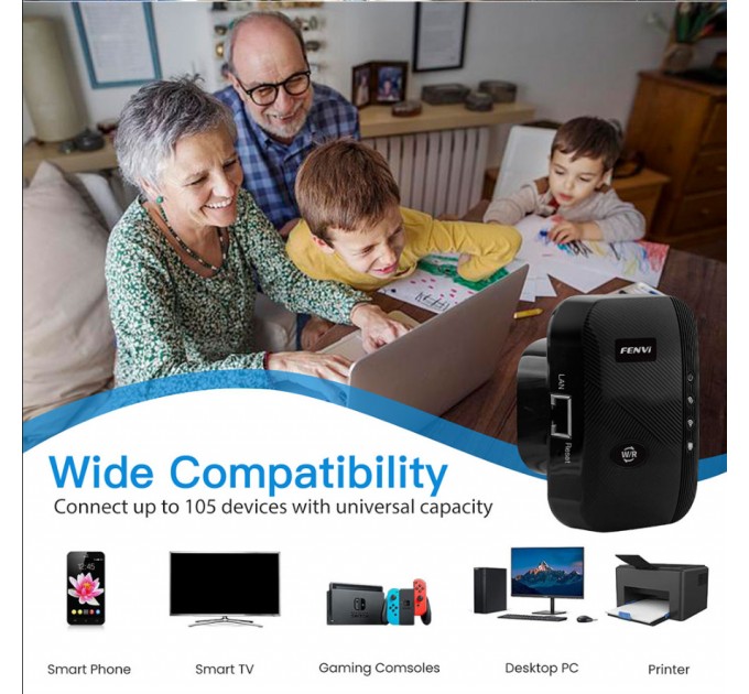 Fenvi Точка доступу Fenvi FWD-R616U Black Wi-Fi Repeater