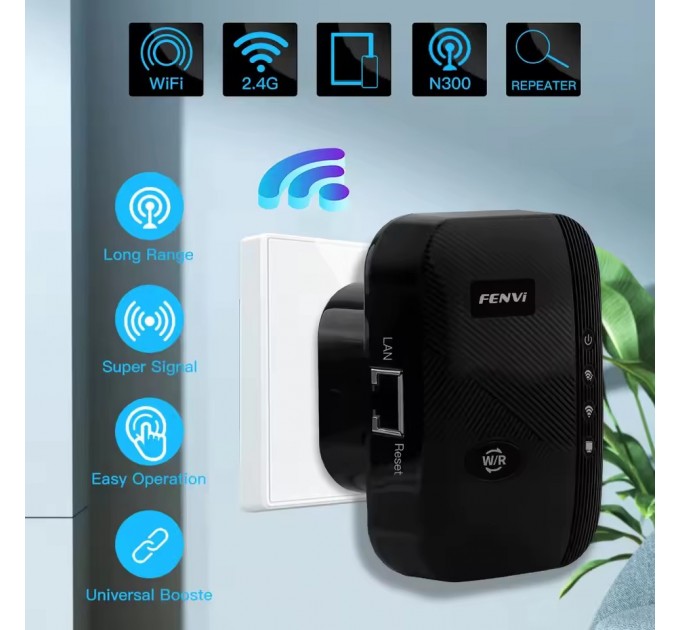 Fenvi Точка доступу Fenvi FWD-R616U Black Wi-Fi Repeater