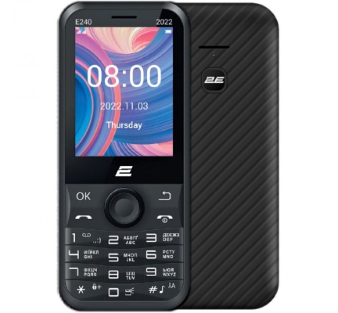 2E Мобільний телефон 2E E240 2022 Dual SIM Black (688130245159)