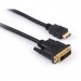 Vinga Кабель мультимедійний HDMI to DVI 24+1 1.8m Vinga (VCPHDMIDVI1.8)
