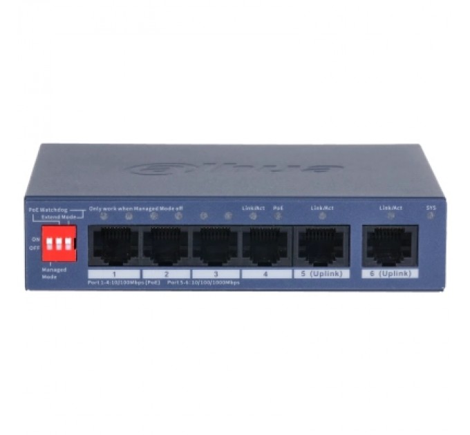 Dahua Комутатор мережевий Dahua DH-CS4006-4ET2GT-36 PoE