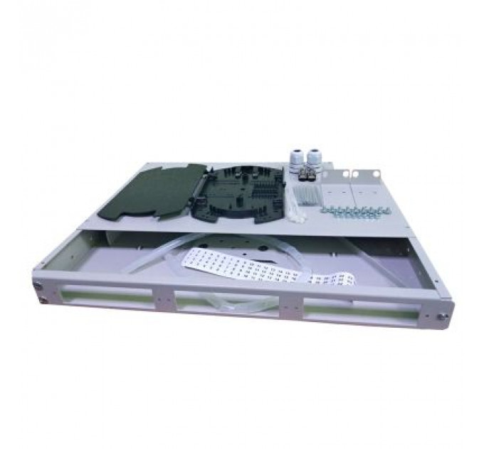 Патч-панель оптична 1U-24 з касетою Crosver (FOB 19/1-332/32-1-24 (black))