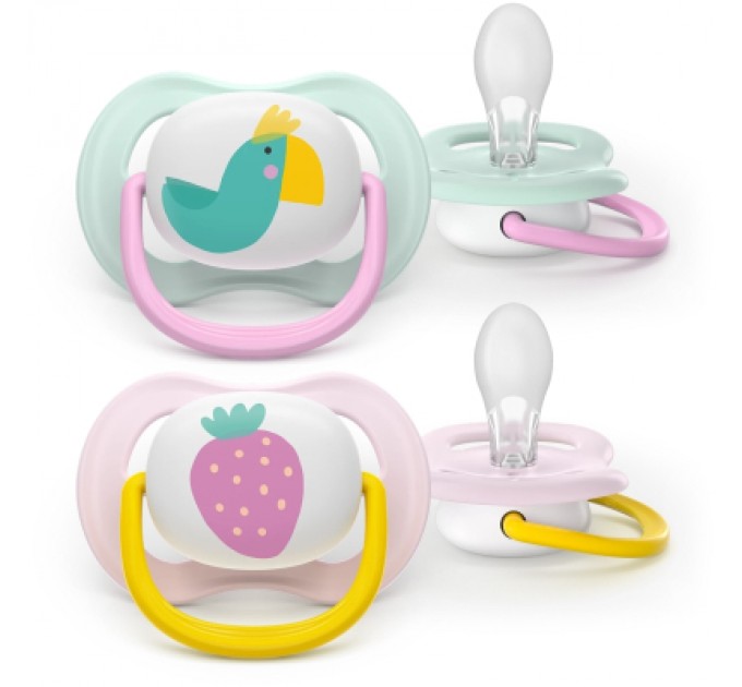 Philips AVENT Пустушка Philips AVENT Ultra Air 0-6 місяців 2 шт жовто-рожева (SCF080/24)