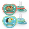 Philips AVENT Пустушка Philips AVENT Ultra Air 6-18 місяців 2 шт, зелено-блакитна (SCF087/11)