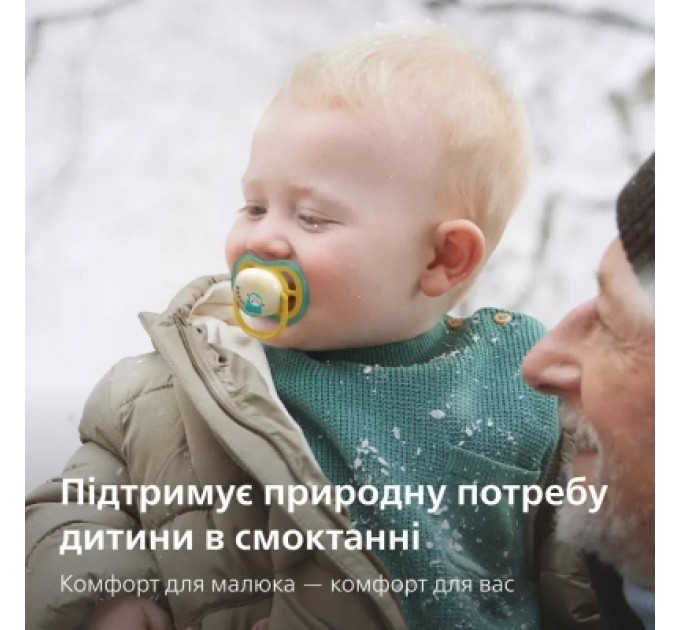 Philips AVENT Пустушка Philips AVENT Ultra Air Нічна 18+ місяців 2 шт, блакитно-жовта (SCF376/32)