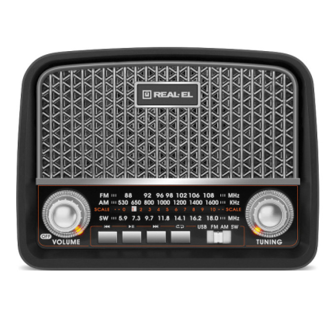 REAL-EL Портативний радіоприймач REAL-EL X-520 Black
