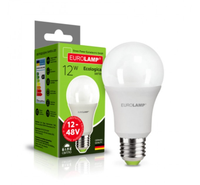 Eurolamp Лампочка Eurolamp LED ECO A60 12W E27 4000K 12-48V (LED-A60-12274(12-48V))
