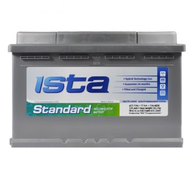 Ista Акумулятор автомобільний Ista Standard 77Ah Ев (-/+) (720EN)