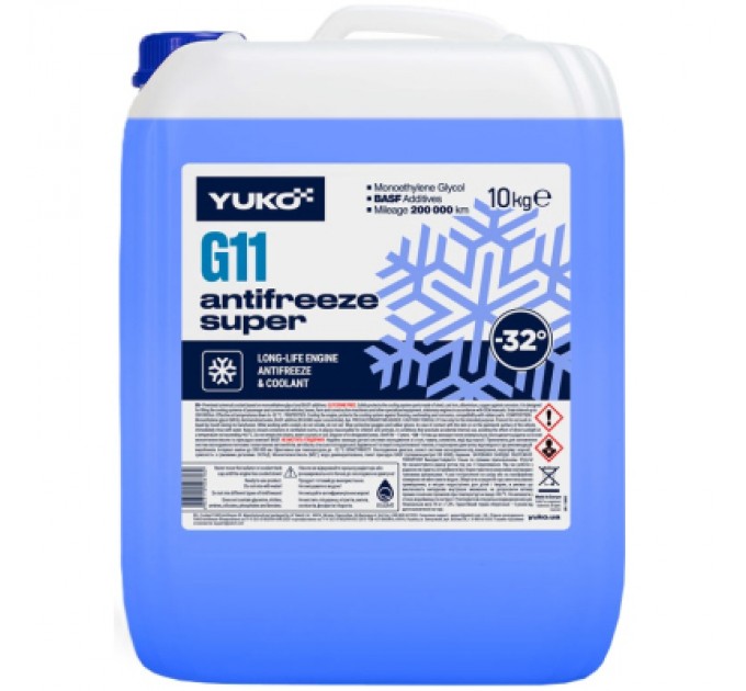 Yuko Антифриз Yuko -32 Super G11 синій. ПЕ кан.10л (10 кг.) (4823110406182)