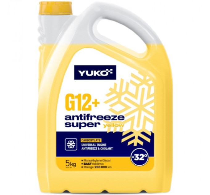 Yuko Антифриз Yuko -32 Super G12+ жовтий. ПЕ кан.5л (5 кг.) (4823110404454)