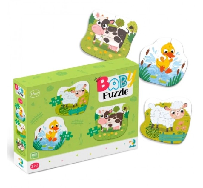 DoDo Пазл DoDo 3 в 1 Сільські тварини (300393)
