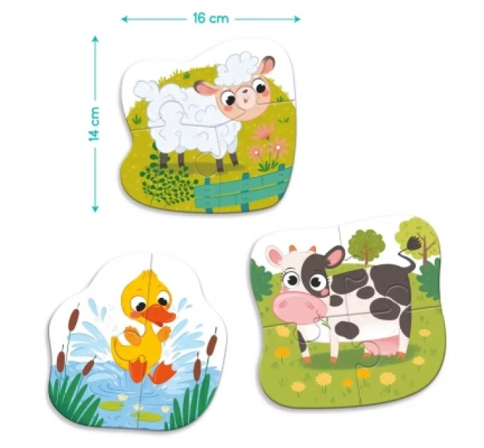 DoDo Пазл DoDo 3 в 1 Сільські тварини (300393)