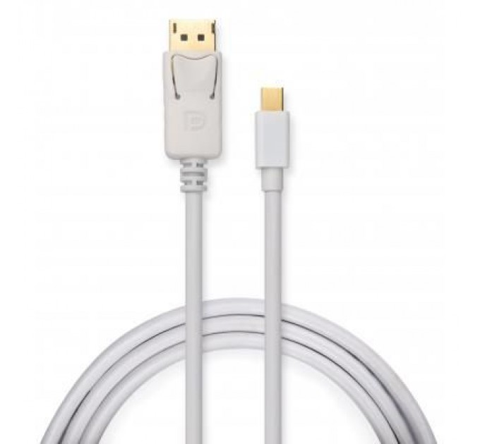 Кабель мультимедійний Mini Display Port to Display Port 1.8m 4K white Vinga (VCPMDPDP1.8WH)