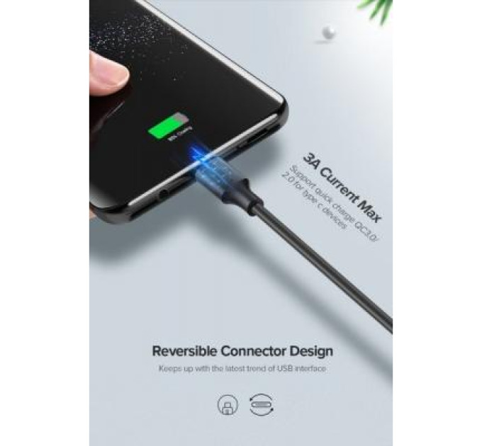 Ugreen Дата кабель USB 2.0 AM to Type-C 1.0m US287 Black Ugreen (60116)