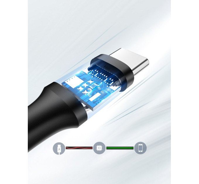 Ugreen Дата кабель USB 2.0 AM to Type-C 2.0m US287 Black Ugreen (60118)