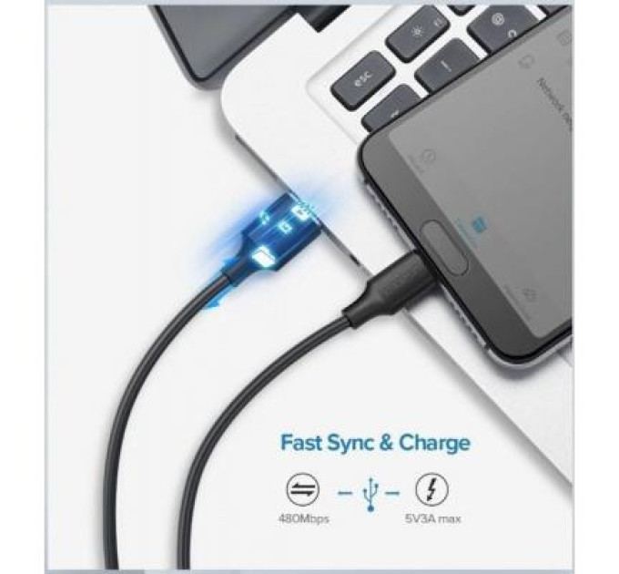 Ugreen Дата кабель USB 2.0 AM to Type-C 2.0m US287 Black Ugreen (60118)