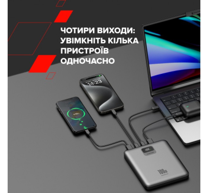 Canyon Батарея універсальна Canyon PB-2008 20000mAh PD/100W Q.C/3.0 (CNE-CPB2008DG)
