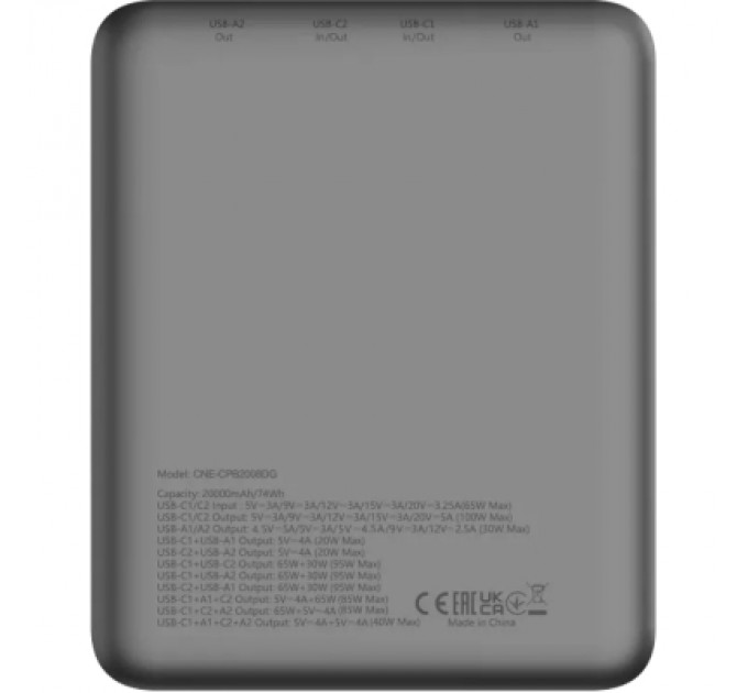 Canyon Батарея універсальна Canyon PB-2008 20000mAh PD/100W Q.C/3.0 (CNE-CPB2008DG)