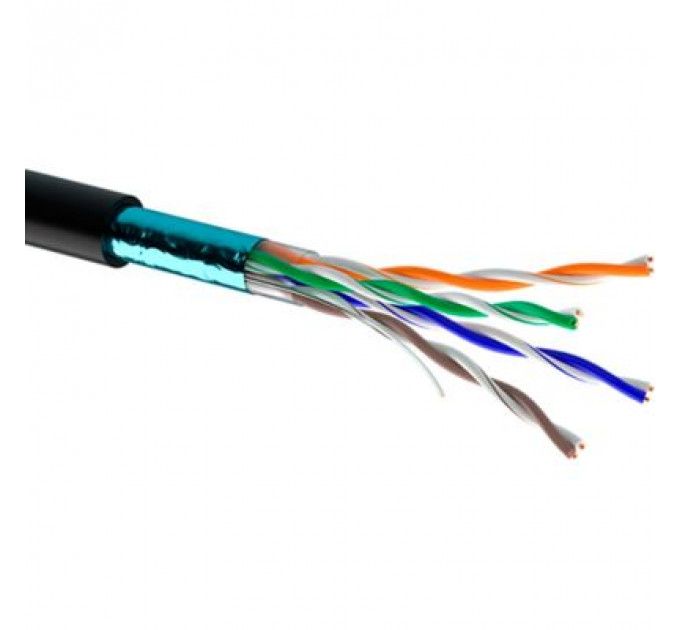 Кабель мережевий OK-Net FTP cat.5e зовнішній 100м (F/UTP cat.5E-SL) (КППЭ-ВП (100) 4*2*0,46 / 100)