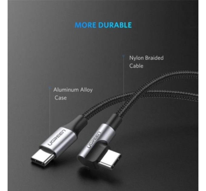 Ugreen Дата кабель USB-C to USB-C 2.0m 60W US255 Black Gray Ugreen (50125)