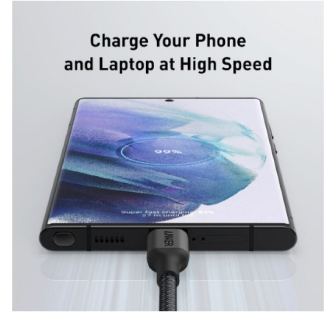 Anker Дата кабель USB-C to USB-C 1.8m 140W bio-nylon 544 black Anker (A80F6H11)
