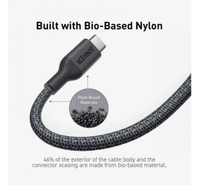 Anker Дата кабель USB-C to USB-C 1.8m 140W bio-nylon 544 black Anker (A80F6H11)