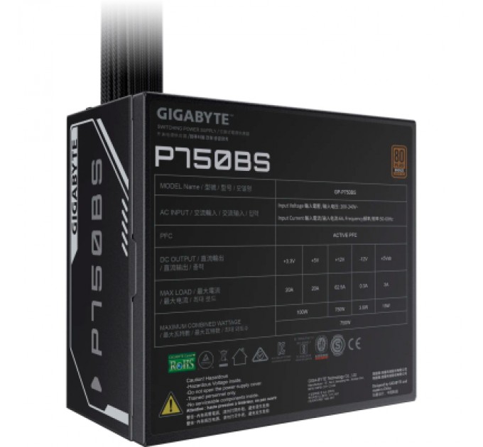 GIGABYTE Блок живлення GIGABYTE 750W (GP-P750BS)