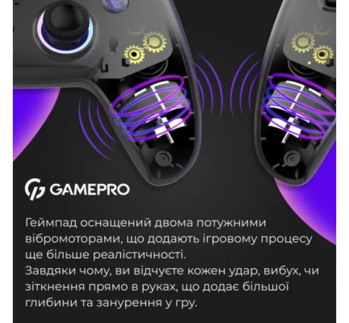 GamePro Геймпад GamePro GPS13B BT 5.3/USB/PC/iOS/Android/PS3/PS4 RGB Black (GPS13B)