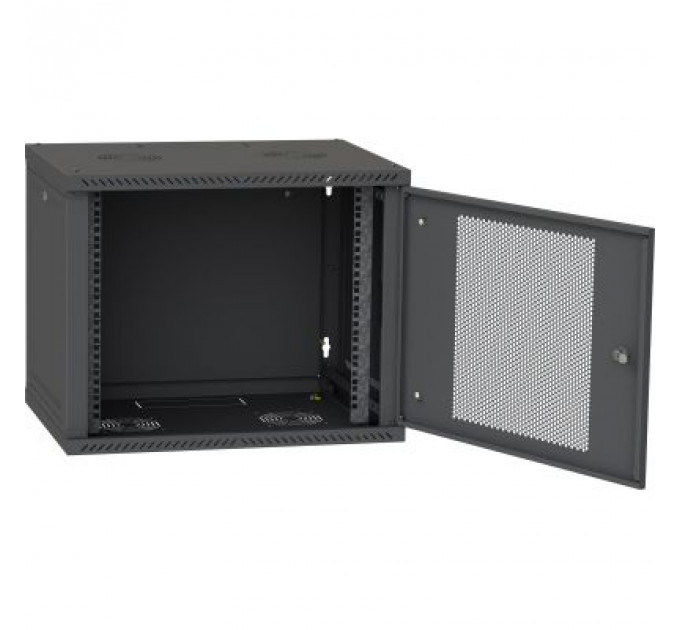 Шафа настінна Ipcom 9U, 600*450, перфорація, RAL9005 (СН-9U-060х045-ДП-7035)