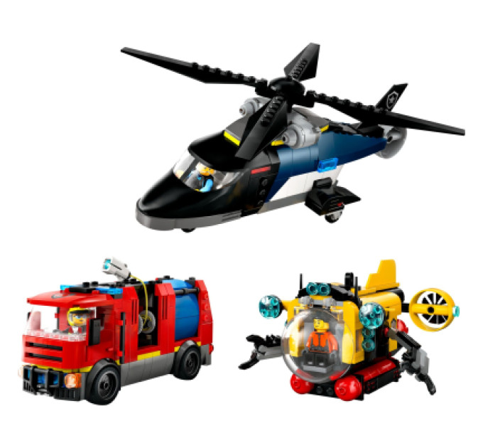 LEGO Конструктор LEGO City Ремікс вертольотів, пожежних машин і підводних човнів (60462)